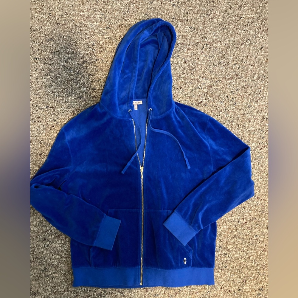 Juicy Couture Blue Velour Jacket L